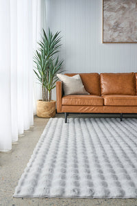 Bubble Silver - Machine Washable Rug