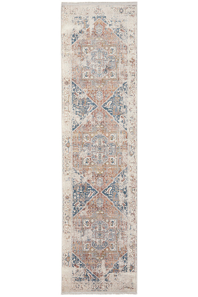 Heriz Ivory Runner Rug