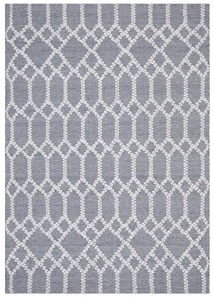 Krisha Tribal Trellis Rug Rustic Blue