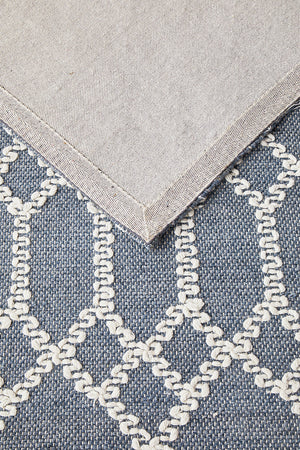 Krisha Tribal Trellis Rug Rustic Blue