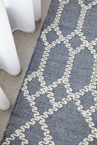 Krisha Tribal Trellis Rug Rustic Blue