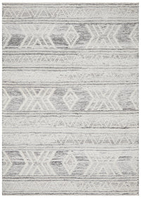 Esha Woven Tribal Rug Silver Grey