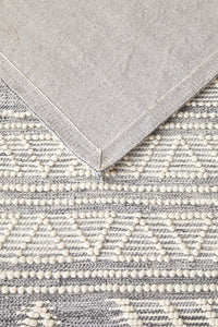 Esha Woven Tribal Rug Silver Grey