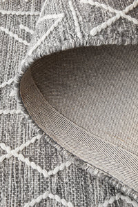 Arya Stitch Woven Rug Silver Grey