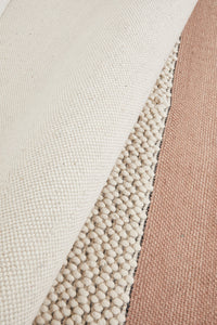 Esha Textured Woven Rug White Peach