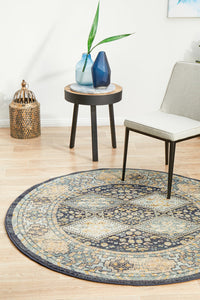 Legacy 857 Navy Round Rug