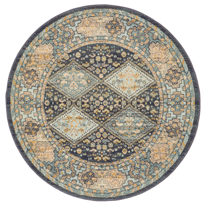 Legacy 857 Navy Round Rug