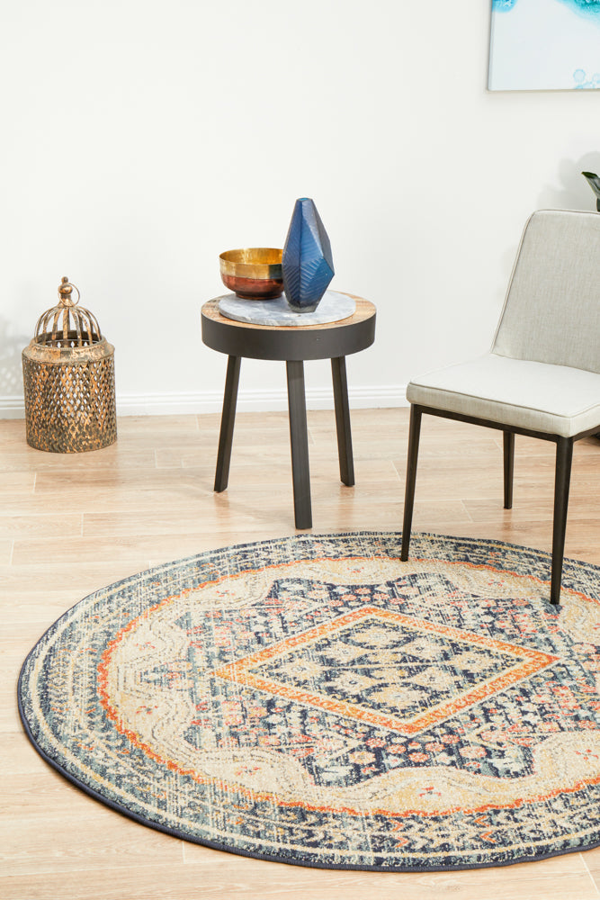 Legacy 863 Navy Round Rug