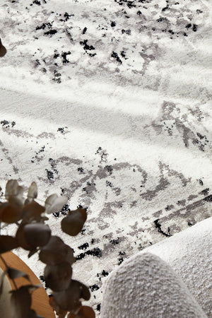 Alexa Transitional Rug White Grey Black