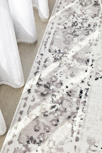 Alexa Transitional Rug White Grey Black