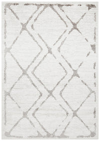 Kendall Contemporary Diamond Rug White Grey