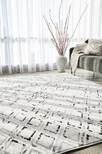 Jordyn Modern Rug White Black Grey