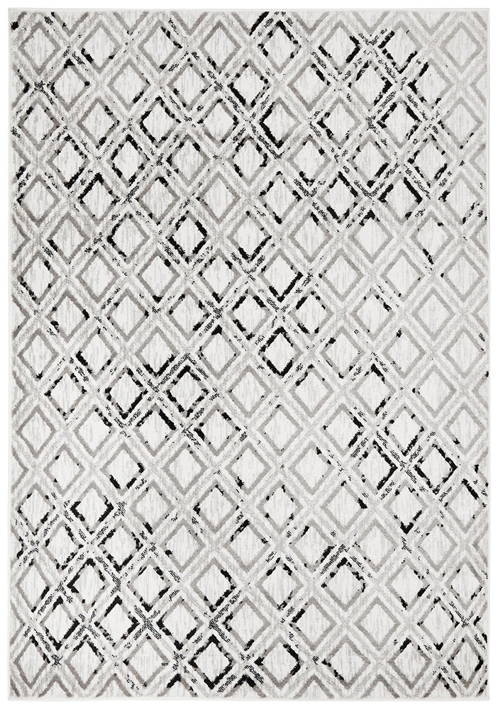 Jordyn Modern Rug White Black Grey