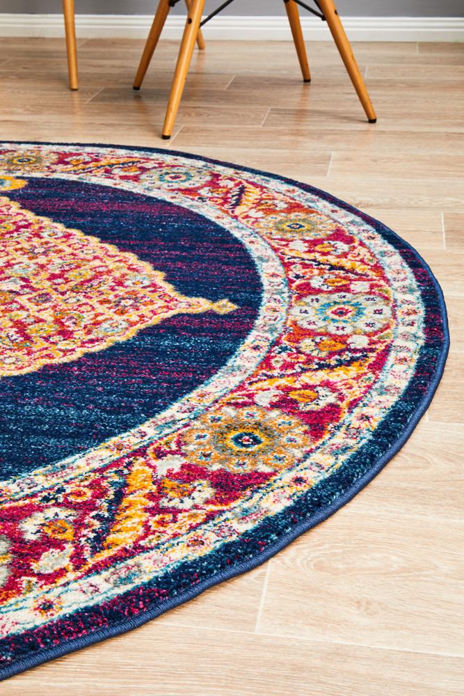 Century 966 Royal Blue Round Rug