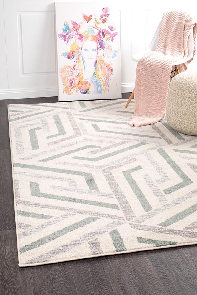 Dimensions Divinity Link Teal Modern Rug