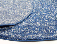 Evoke Artist Navy Transitional Round Rug