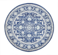 Evoke Release Navy Transitional Round Rug