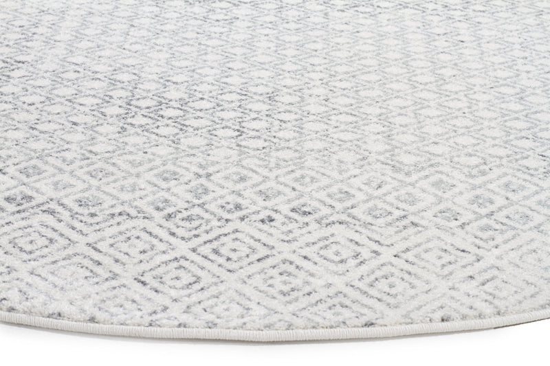 Evoke Diamond Grey Transitional Round Rug