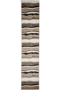 Icon Modern Thick Wave Rug Beige Brown