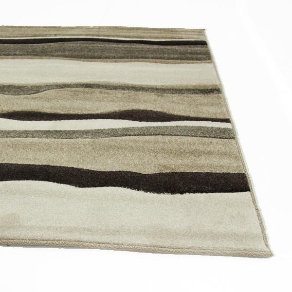 Icon Modern Thick Wave Rug Beige Brown