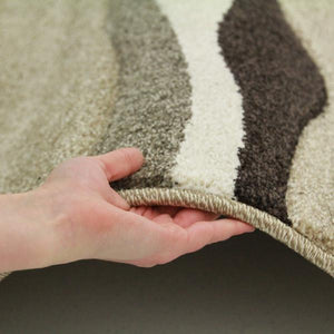 Icon Modern Thick Wave Rug Beige Brown