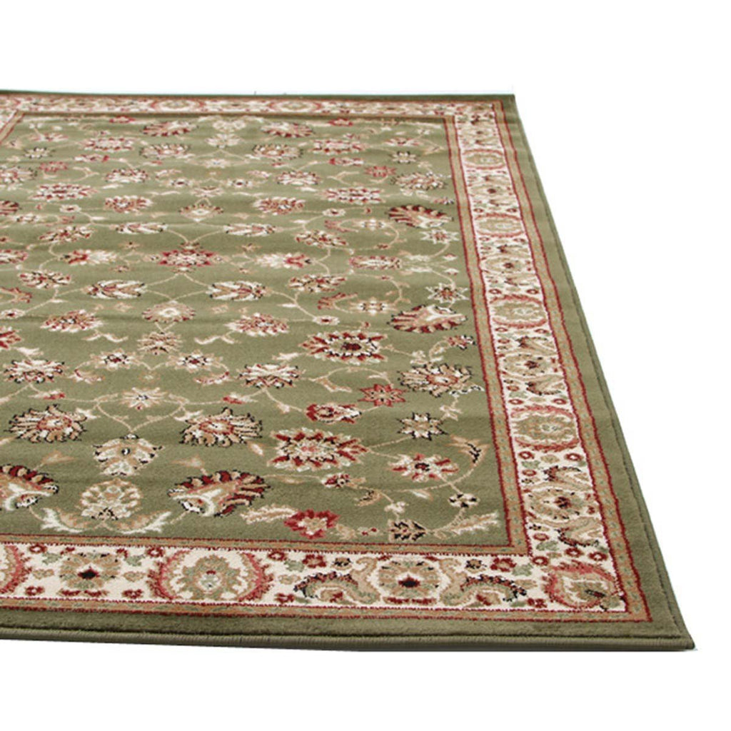 Istanbul Collection Traditional Floral Pattern Green Rug