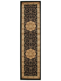 Istanbul Collection Medallion Classic Pattern Black Rug