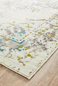 Alexa Transitional Rug White Green Blue