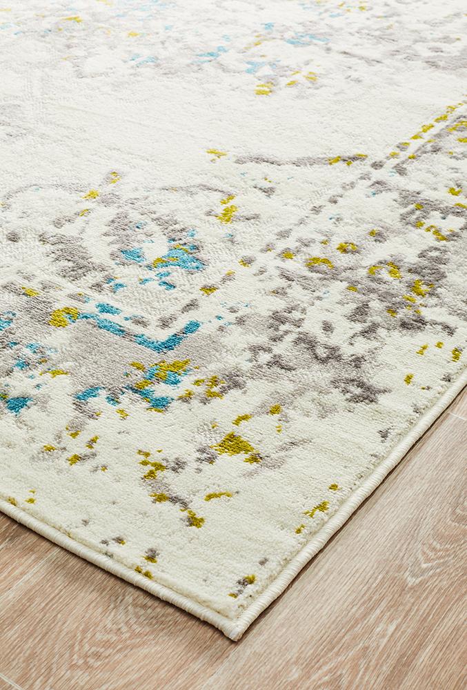 Alexa Transitional Rug White Green Blue