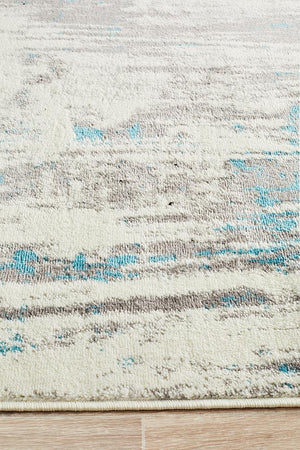 Lydia Abstract Rug Blue White Black Grey