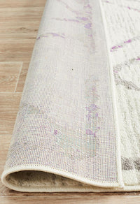 Kendall Contemporary Diamond Rug White Purple Grey