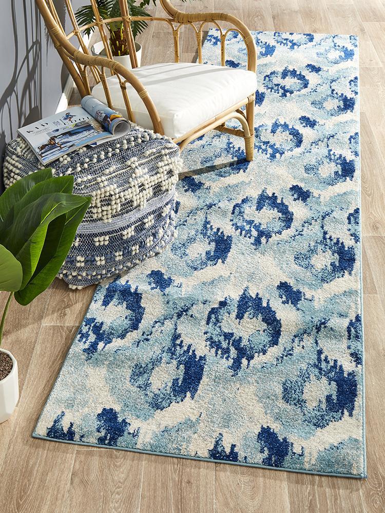 Mirage Lesley Whimsical Blue Runner Rug