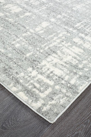 Mirage Ashley Abstract Modern Silver Grey Runner Rug