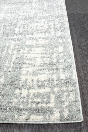 Mirage Ashley Abstract Modern Silver Grey Runner Rug