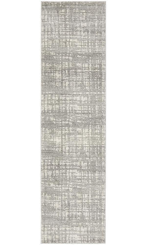 Mirage Ashley Abstract Modern Silver Grey Runner Rug