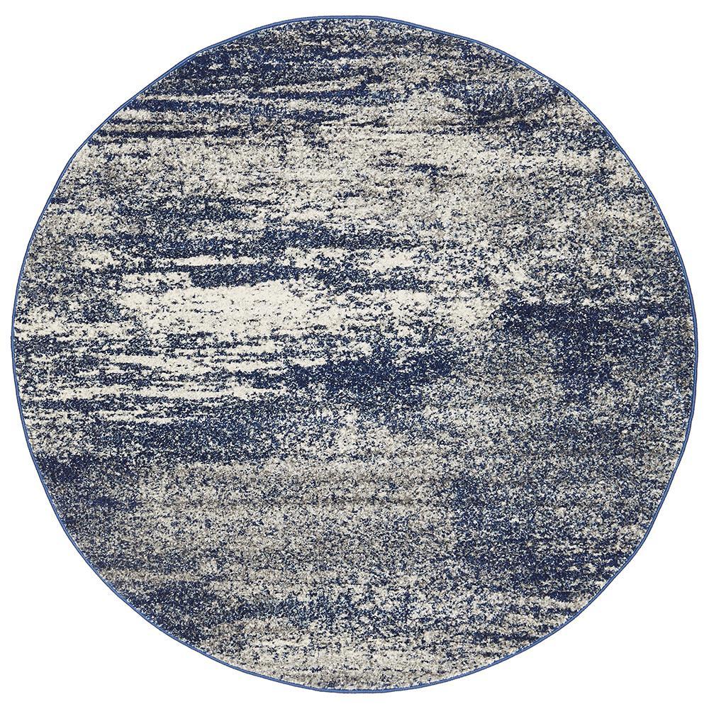 Mirage Casandra Dunescape Modern Blue Grey Round Rug