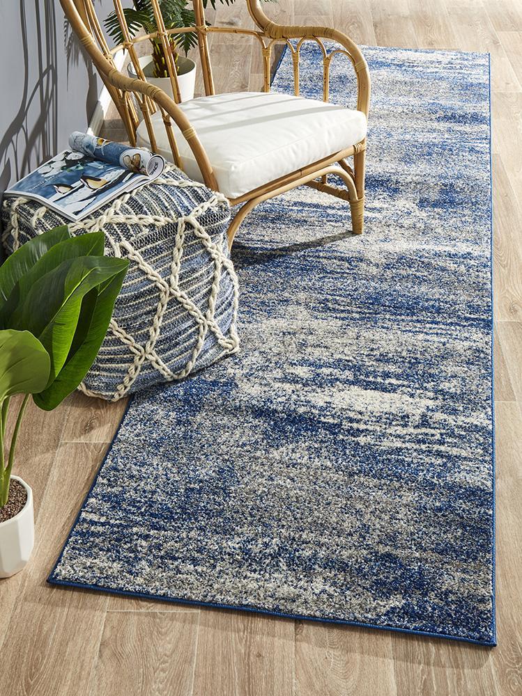 Mirage Casandra Dunescape Modern Blue Grey Runner Rug