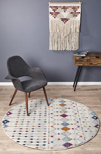 Mirage Peggy Tribal Morrocan Style Multi Round Rug