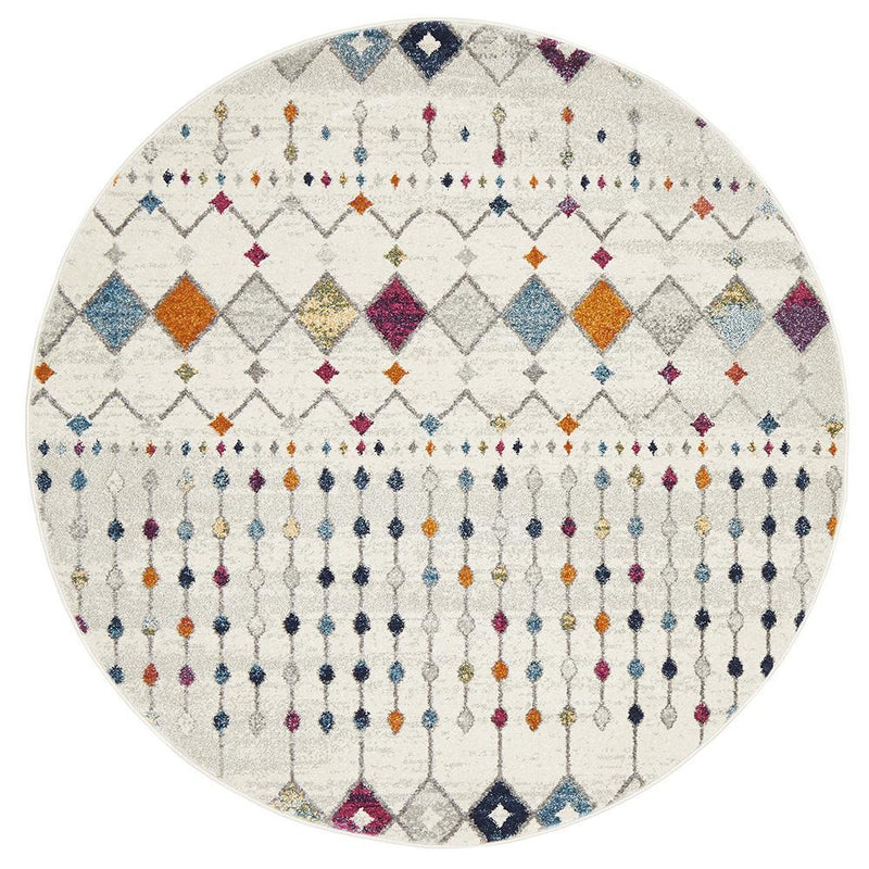 Mirage Peggy Tribal Morrocan Style Multi Round Rug