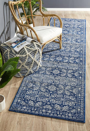 Mirage Gwyneth Stunning Transitional Navy Runner Rug