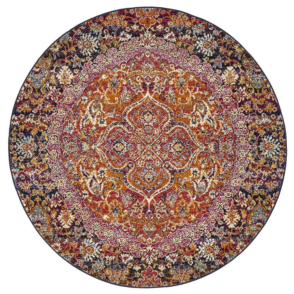 Museum Preston Multi Coloured Round Rug