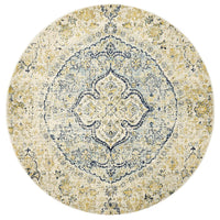 Museum Tyler Sky Blue Round Rug