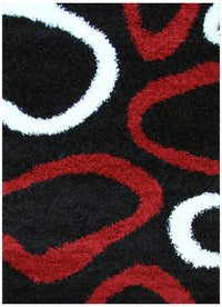 Notes Collection 2 Black Red And White Rug