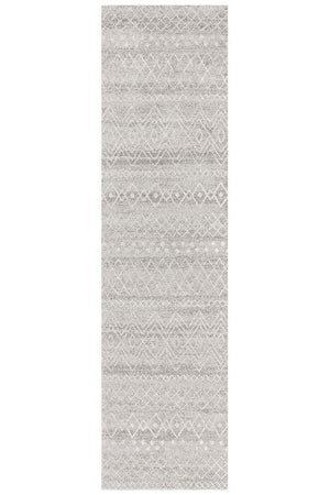 Oasis Nadia Grey Rustic Tribal Runner Rug