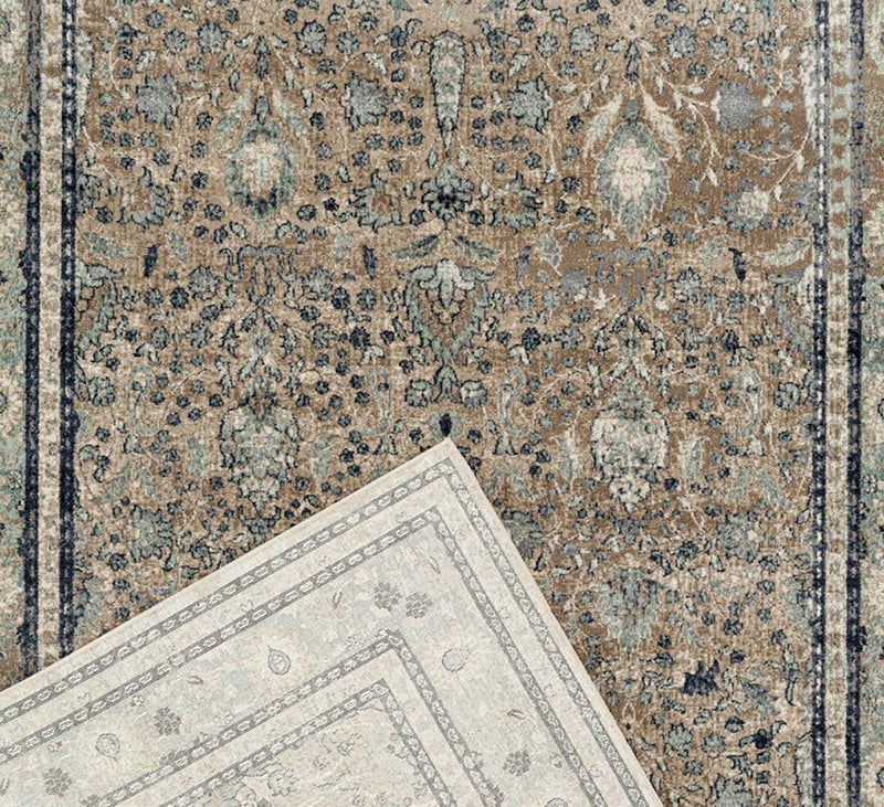 Providence Esquire Rim Traditional Beige Rug