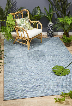 Terrace Clara Diamond Rug Blue