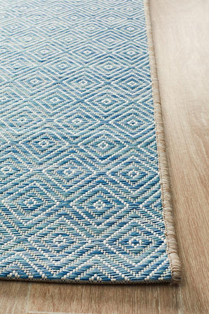 Terrace Clara Diamond Rug Blue