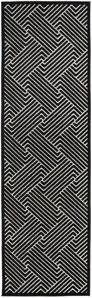 York Cindy Black & Gold Runner Rug