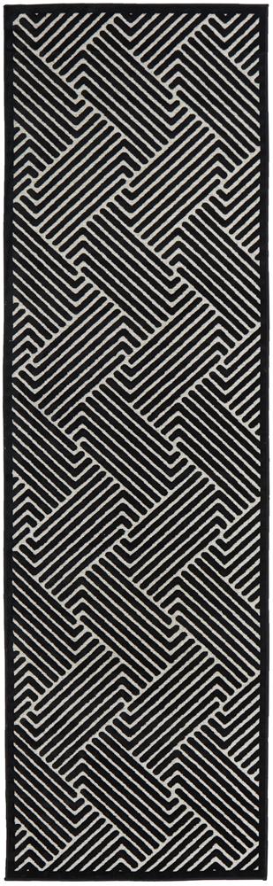 York Cindy Black & Gold Runner Rug