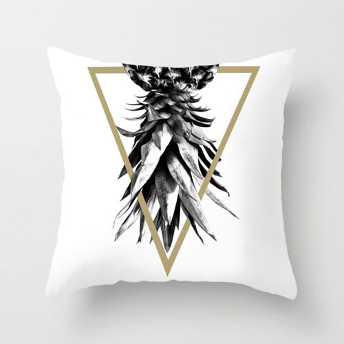 Golden Leaf Black 2-Throw Pillows